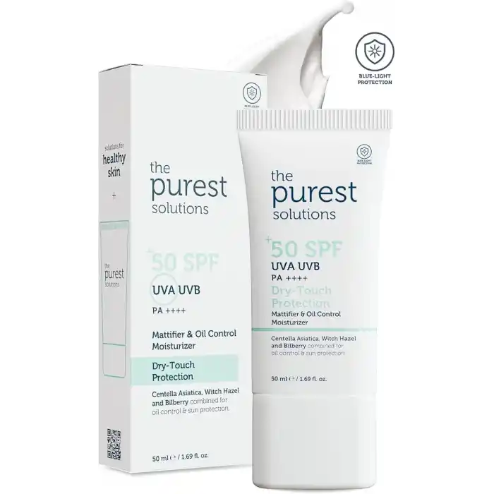 The Purest Solutions, Yağlı ve Karma Ciltler İçin Matlaştırıcı Güneş Koruyucu Krem SPF 50, 50 ml
