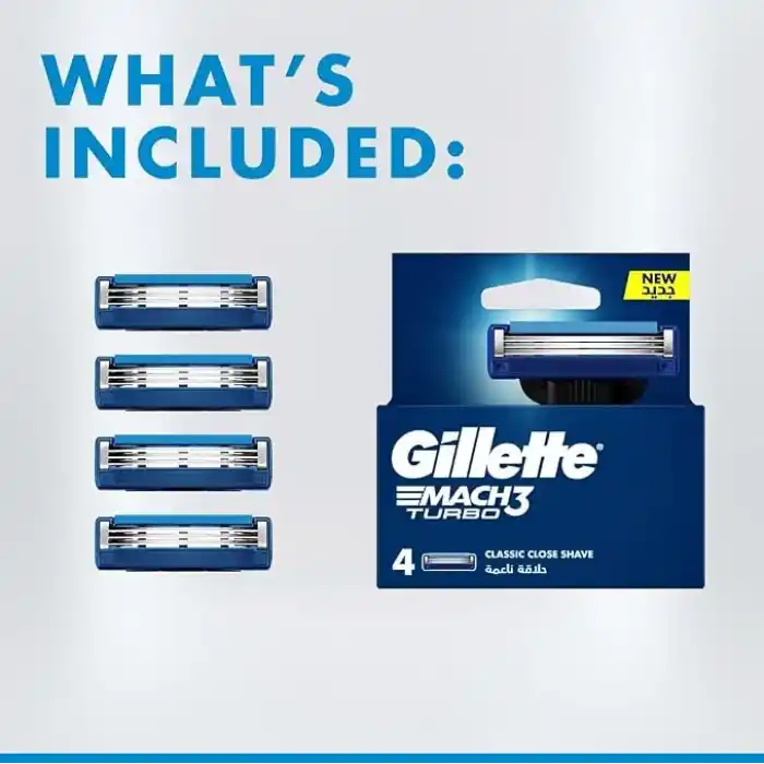 Gillette Mach3 Turbo Yedek Tıraş Bıçağı 4lü