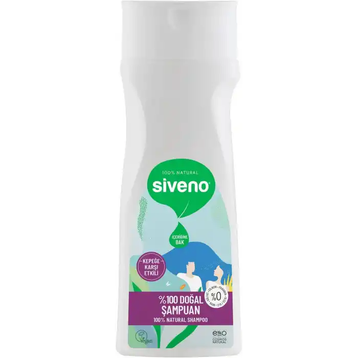 Siveno%100 Doğal Kepeğe Karşı Etkili Şampuan Günlük Bakım Yağlı Saçlar Çay Ağacı Keklik Üzümü Vegan 300 ml