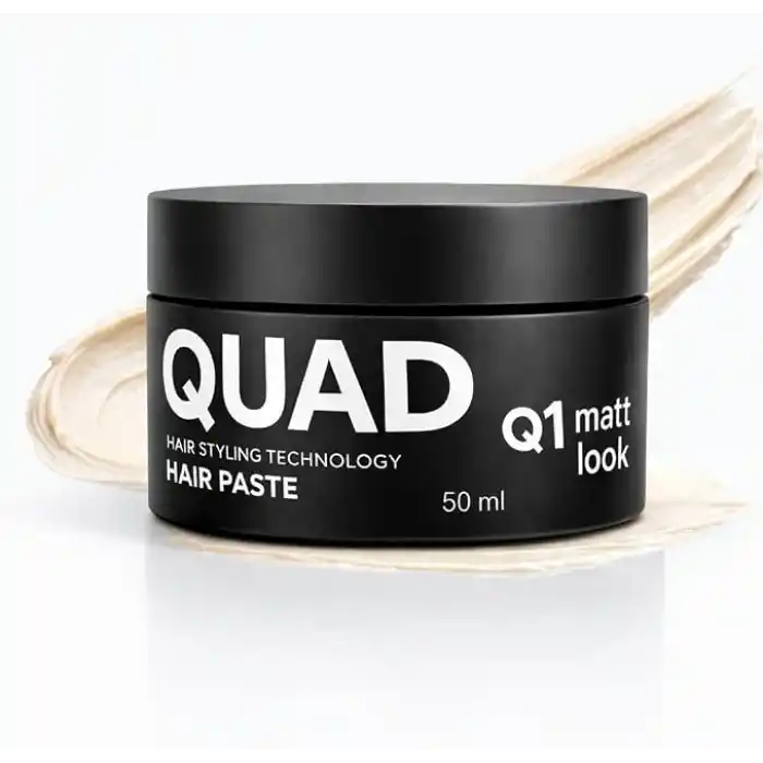 QUAD Q1 Saç Pastası, Güçlü Tutuş, Mat Görünüm, Tüm Gün Kontrol, 50 ml
