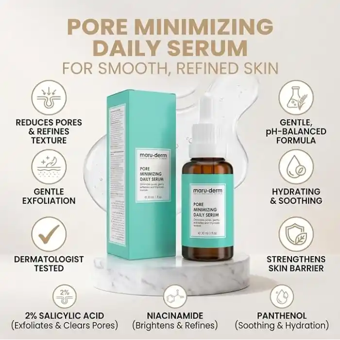 Maruderm Salisilik Asit%2 & Niacinamide%5 Gözenek Görünümü İnceltici Cilt Serumu – Yağ Dengesi ve Pürüzsüzlük Destekleyici Yüz Serumu, 30 ML