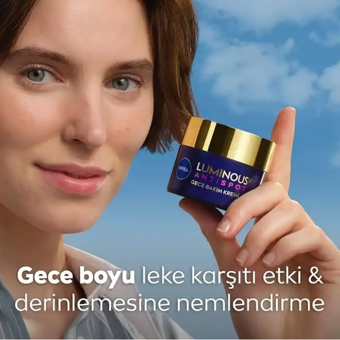NIVEA Luminous630 Leke Karşıtı Gece Yüz Bakım Kremi 50ml,Nemlendirici,Hyaluronik Asit,Thiamidol,Tüm Cilt ve Leke Tipleri