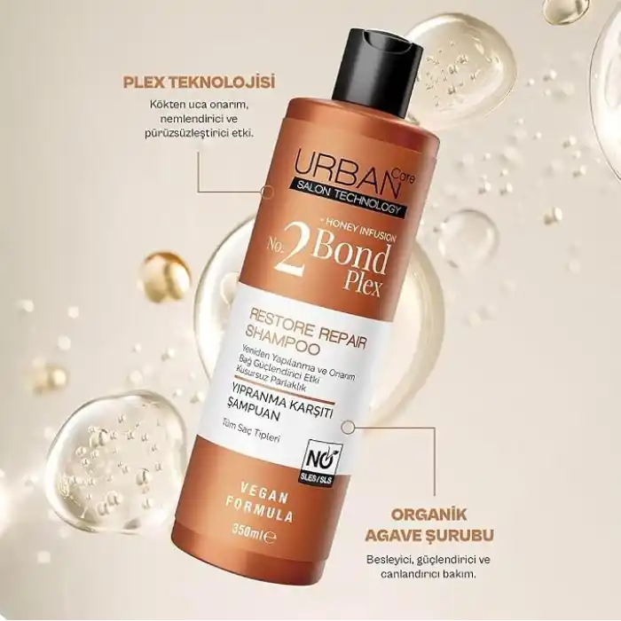 URBAN Care No.2 Bond Plex Yıpranma Karşıtı Saç Bakım Şampuanı Sülfatsız 350 ml- Vegan