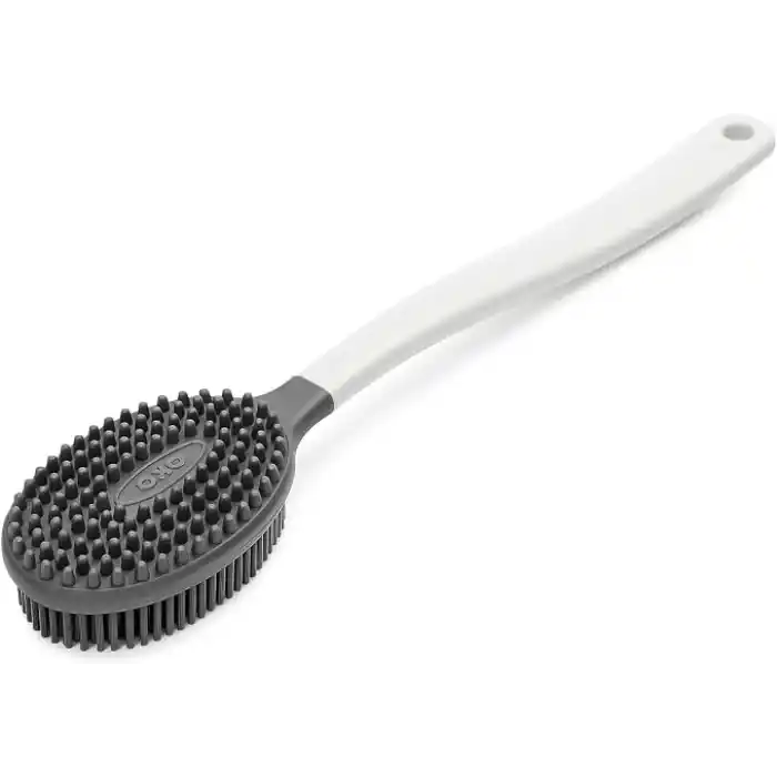 Silikon Sırt Fırçası – Uzun Saplı Banyo ve Duş Fırçası, Çift Taraflı Vücut Masaj ve Temizlik Fırçası, Ergonomik Tasarım, Hızlı Kuruyan