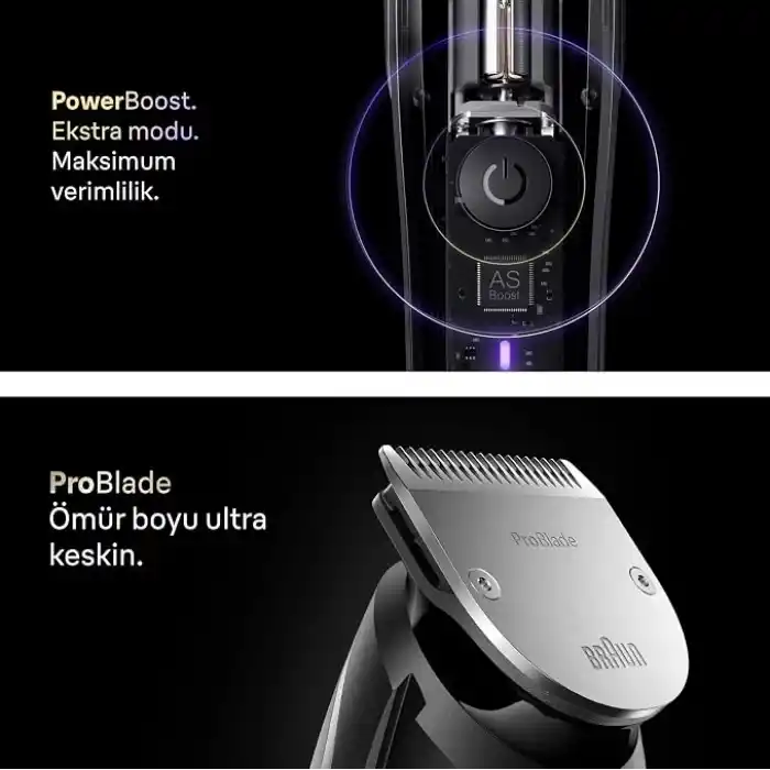 Braun Sakal Düzeltici Series 9, +7 Berber Ekipmanları, 52 Uzunluk, ProBlade, BT9520