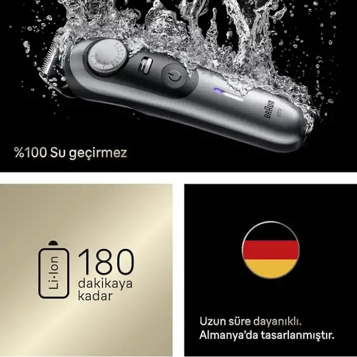 Braun Sakal Düzeltici Series 9, +7 Berber Ekipmanları, 52 Uzunluk, ProBlade, BT9520