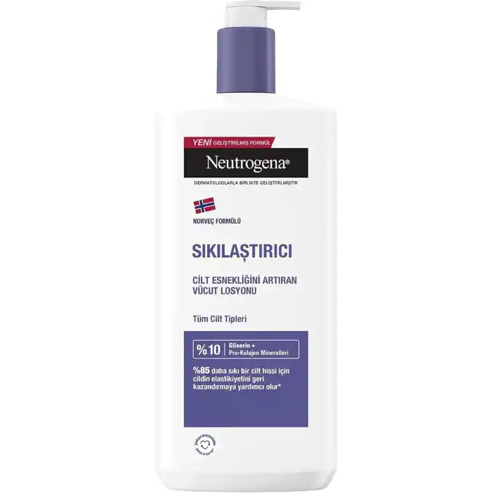 Neutrogena Sıkılaştırıcı Vücut Losyonu 400 ml — Tüm cilt tipleri için vücut nemlendirici — Gliserin ve Prokollajen Mineralleri içeren vücut losyonu