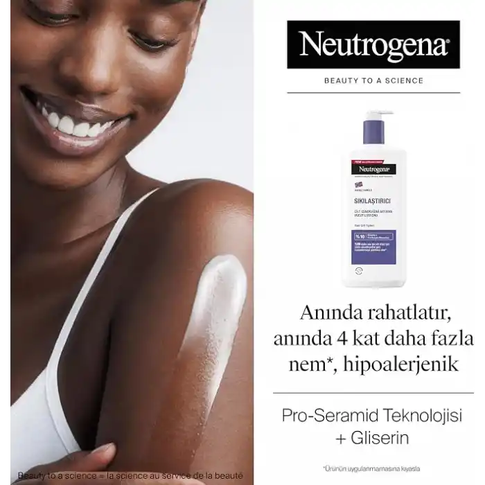 Neutrogena Sıkılaştırıcı Vücut Losyonu 400 ml — Tüm cilt tipleri için vücut nemlendirici — Gliserin ve Prokollajen Mineralleri içeren vücut losyonu