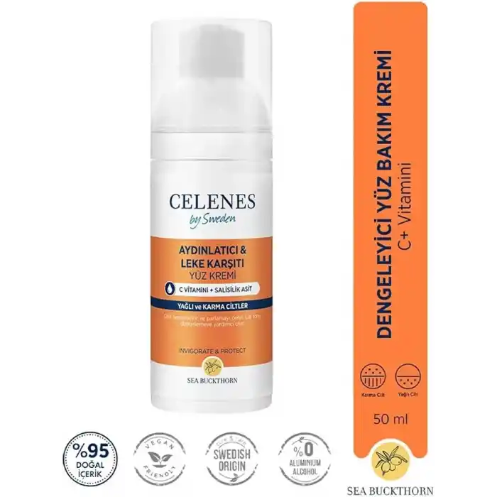 Celenes By Sweden Sea Buckthorn Dengeleyici Yüz Bakım Kremi Yağlı/Karma Ciltler 50 ml