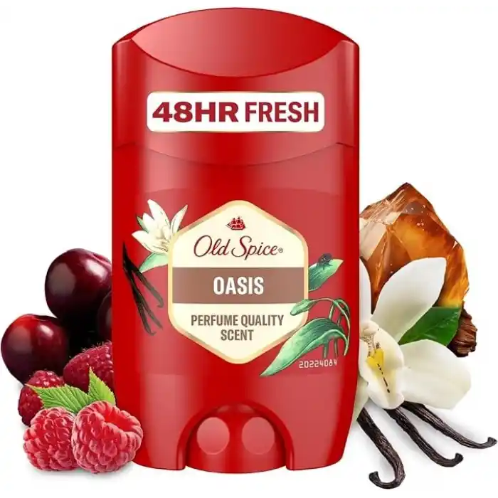 Old Spice Oasis Erkek Katı Stick Deodorant 50 ml – 48 Saat Ter Kokusuna Karşı Koruma, Vanilya ve Tütsülü Amber Kokusu, Alüminyumsuz