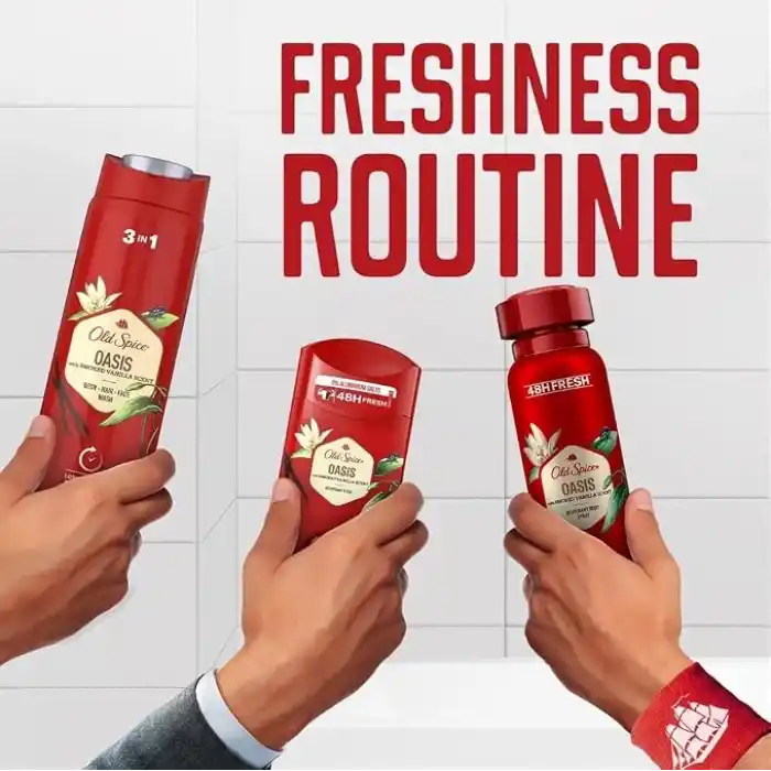 Old Spice Oasis Erkek Katı Stick Deodorant 50 ml – 48 Saat Ter Kokusuna Karşı Koruma, Vanilya ve Tütsülü Amber Kokusu, Alüminyumsuz