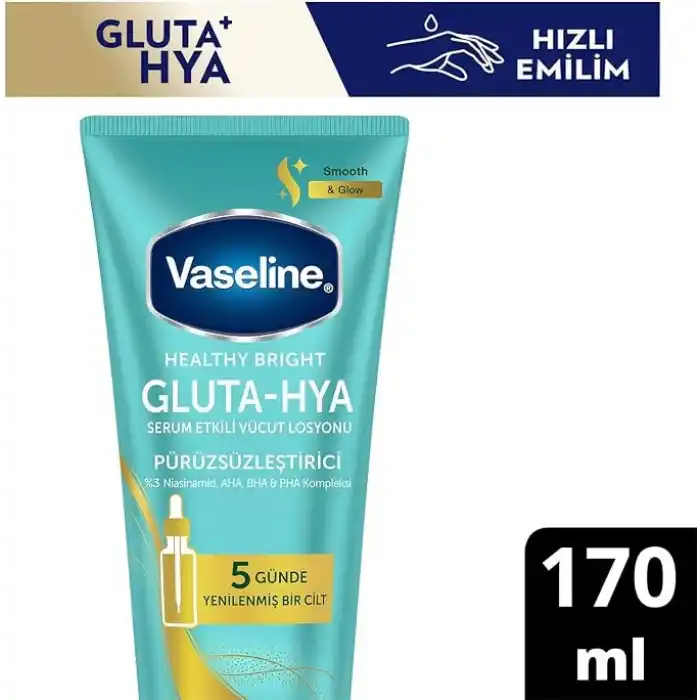 Vaseline Gluta-Hya Serum Etkili Vücut Losyonu, Pürüzsüzleştirici, 170 Mililitre