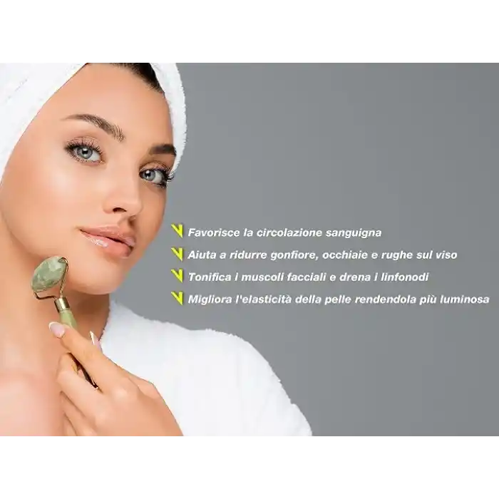 Beper C301ABE101 Gua Sha Yeşim Taşında Jade Roller & Gua Sha Masaj Aleti, Yüz ve Vücut Masaj, Rahatlatıcı, Modelleme ve Yaşlanma