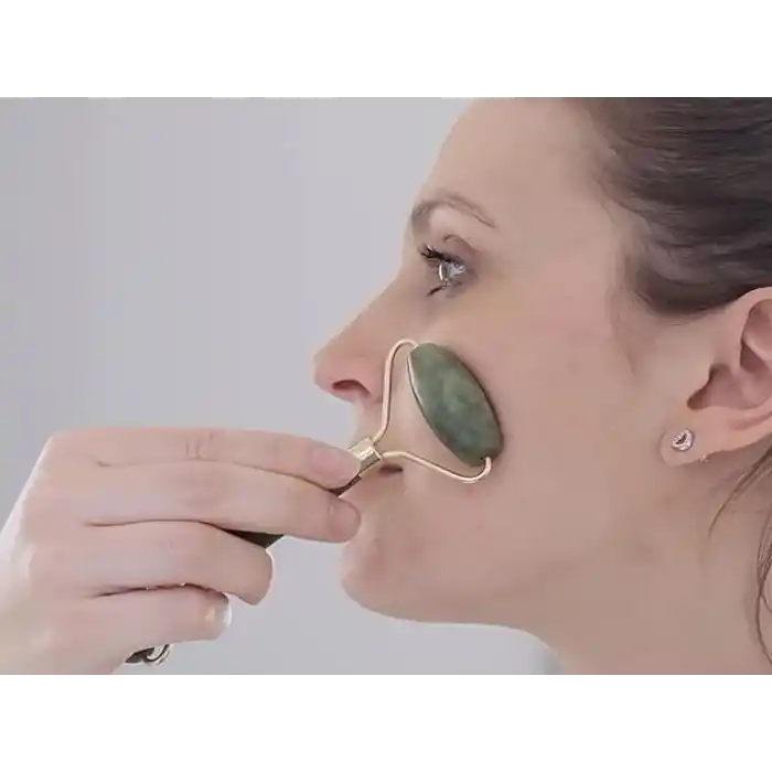 Beper C301ABE101 Gua Sha Yeşim Taşında Jade Roller & Gua Sha Masaj Aleti, Yüz ve Vücut Masaj, Rahatlatıcı, Modelleme ve Yaşlanma