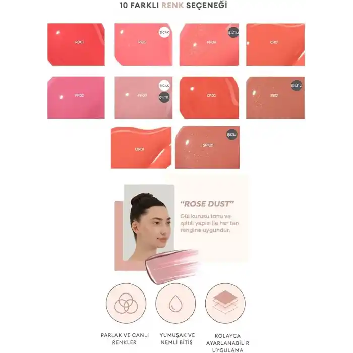 MISSHA Işıltılı Gül Kurusu Likit Allık – Parlak Görünümlü Apieu Juicy Pang Blusher Rose Dust (SPK01)