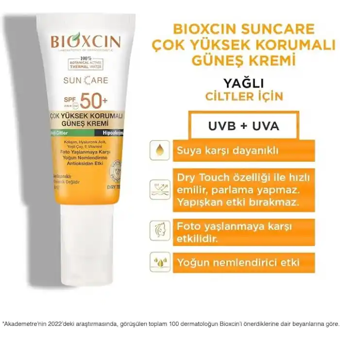 Bioxcin Sun Care Çok Yüksek Korumalı Yağlı Ciltler Için Güneş Kremi Spf 50+