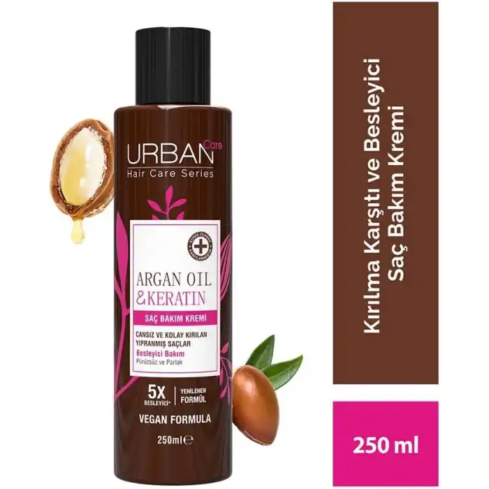 Urban Care Argan Yağı & Keratin Kolay Kırılan Yıpranmış Saçlara Özel Saç Bakım Kremi 250ml
