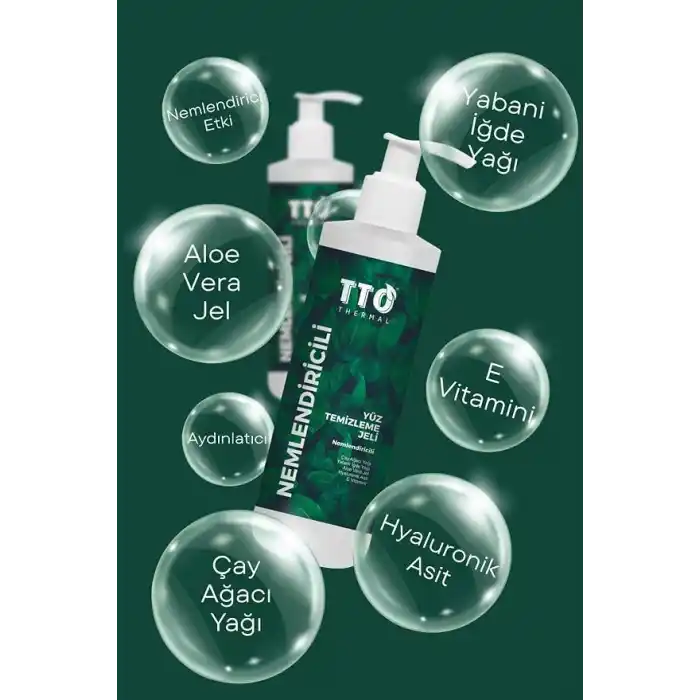 TTO Thermal Nemlendiricili Yüz Temizleme Jeli 200 ml, Aydınlatıcı, Canlandırma, Cilt Temizleme, Karma Tüm Ciltler