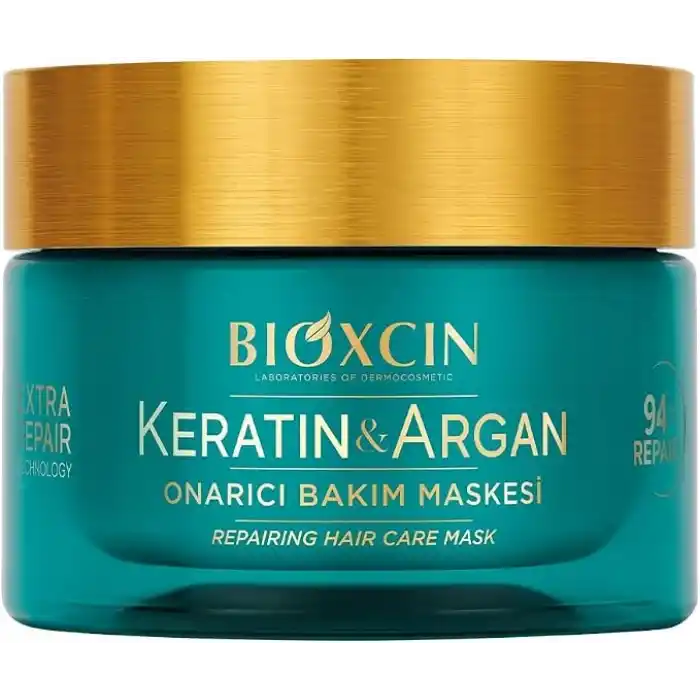 Bioxcin Keratin & Argan Onarıcı Saç Bakım Maskesi 225 ml – Yıpranmış Saçlar İçin Nemlendirici ve Onarıcı Bakım