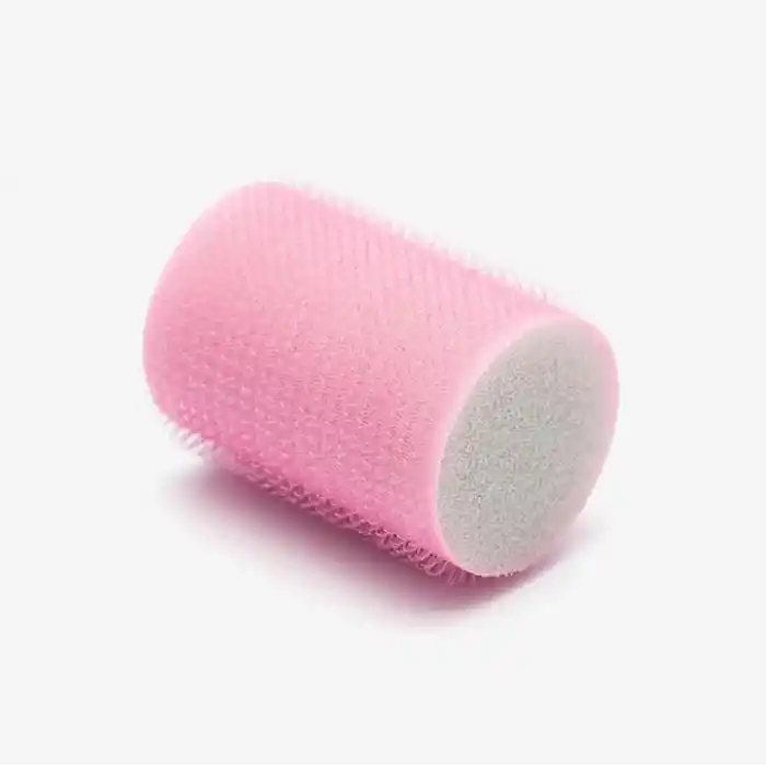 Croc 1207 Pembe Cırtlı Sünger Bigudi 8Li Çap 4Cm + 12Li Alüminyum Saç Pensi