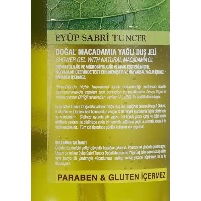 Eyüp Sabri Tuncer Doğal Macadamia Yağli Duş Jeli (600 Ml)