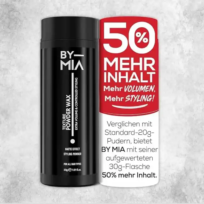 BY MIA Saç Şekillendirici Pudra Wax 30gr | Mat Efektli Toz Wax | Matlaştırıcı ve Hacim Verici | Saç Kökü Güçlendirici | Kalınlaştırıcı Toz