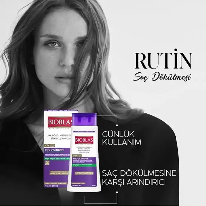 BIOBLAS Saç Dökülmesine ve Yağlanmaya Karşı Şampuan (Procyanidin) (360 ml) 2li paket