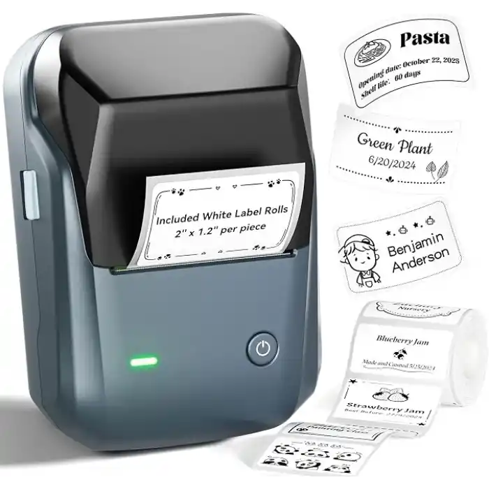 NIIMBOT B1 Etiket Makinesi, Otomatik Tanımlamalı Bluetooth Taşınabilir Etiket Yazıcısı, Ofis, Ev, İş için Kullanımı Kolay, 2 x 1.2 inç Etiket/Rulo (Mavi)