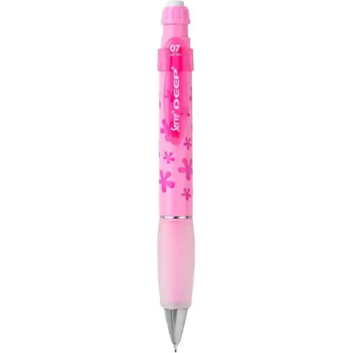 SERVE Deep Mekanik Kurşun KLM 07 MM, Şeker Pembe, Çiçek Deseni