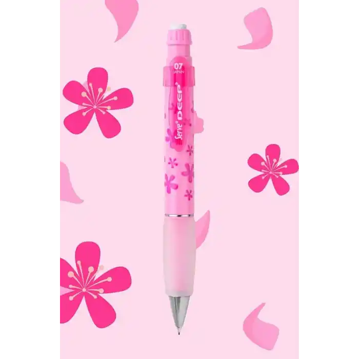 SERVE Deep Mekanik Kurşun KLM 07 MM, Şeker Pembe, Çiçek Deseni