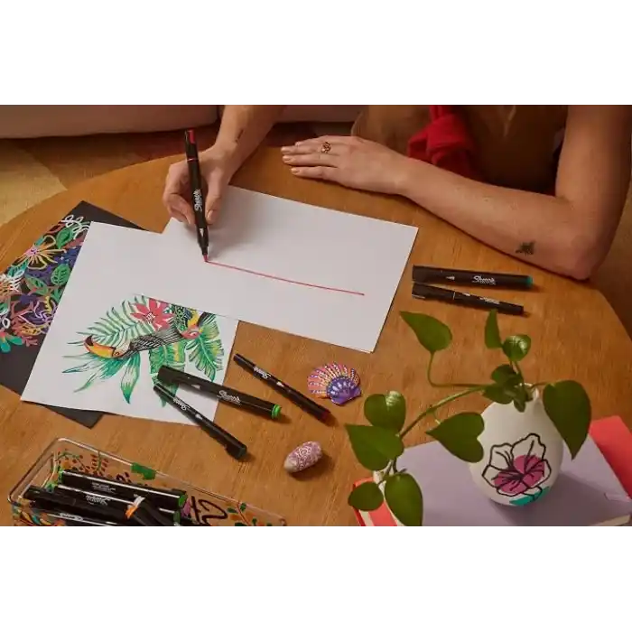 SHARPIE Creative Marker Akrilik Boya Kalemleri | Yuvarlak Uçlu Su Bazlı Boya Kalemi | Mürekkep Kağıda Geçirmez ve Çoğu Yüzey Üzerine Yazar | 12 Adet