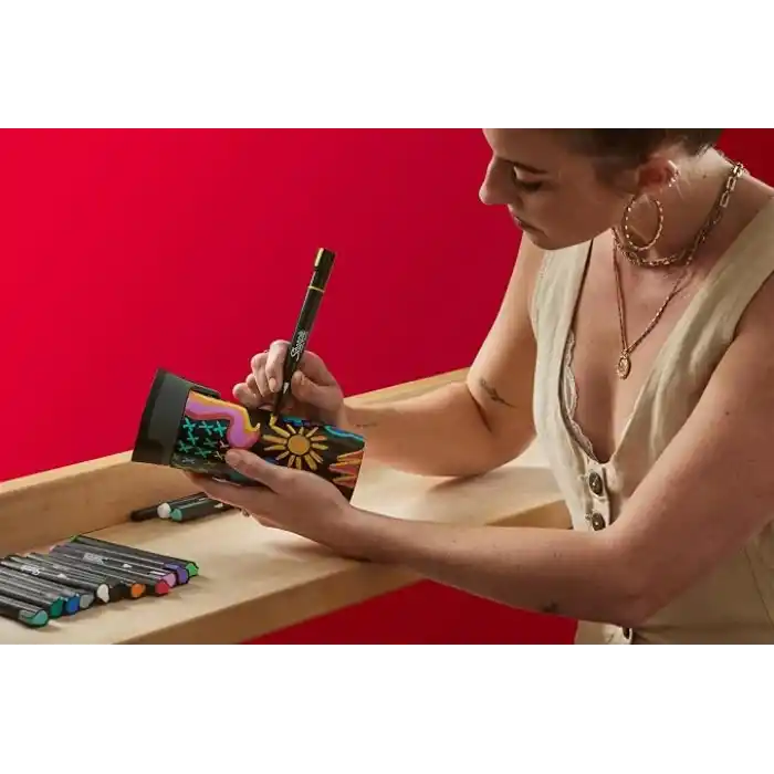 SHARPIE Creative Marker Akrilik Boya Kalemleri | Yuvarlak Uçlu Su Bazlı Boya Kalemi | Mürekkep Kağıda Geçirmez ve Çoğu Yüzey Üzerine Yazar | 12 Adet