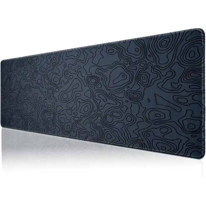 Klasse Pro - 10 Farklı Model Dikişli Kenar 90x40 cm Oyuncu Gaming Mouse Pad (Dark Grey Map Lines, 90x40 cm)