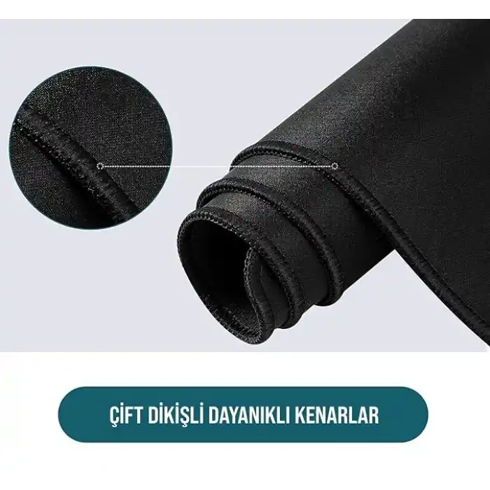 Klasse Pro - 10 Farklı Model Dikişli Kenar 90x40 cm Oyuncu Gaming Mouse Pad (Dark Grey Map Lines, 90x40 cm)