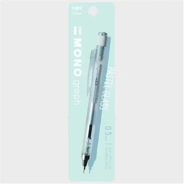 Tombow Mechanicai Mono Grafit Kalem, Yenilikçi Sallama Mekanizmalı, Mono Silgi, Sınırlı Sayıda, Pastel Cam Rengi, 0,5 mm, Mavi