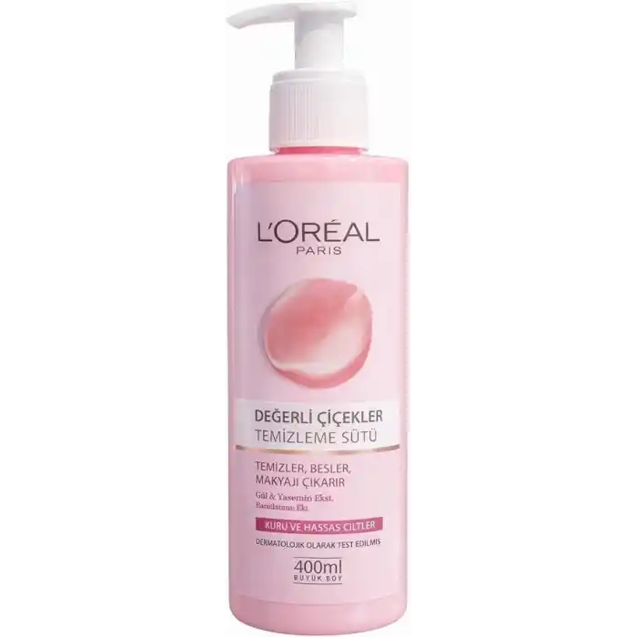 L’Oréal Paris Değerli Çiçekler Temizleme Sütü Kuru ve Hassas Ciltler (400 ml)