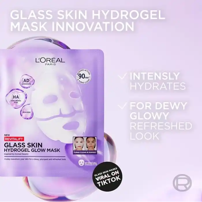 LOreal Skin Expert L’Oreal Paris Revitalift Glassy Skin Şeffaflaşan Hidrojel Maske
