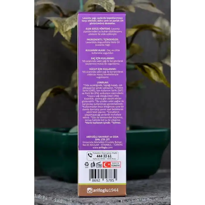Arifoğlu Lavanta Yağı 20ml Katkısız ve Doğal İçerikli Cilt Bakım Yağı Aromaterapi