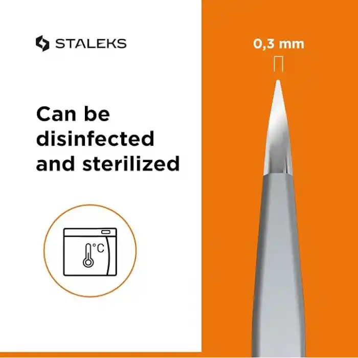 Batık saç cımbızı - STALEKS PRO - tip 5 - Pinpoint Tip Cımbız - Cerrahi Paslanmaz Çelik - Dayanıklılık - Hassasiyet - El Yapımı - Uzmanlar ve profesyoneller için.