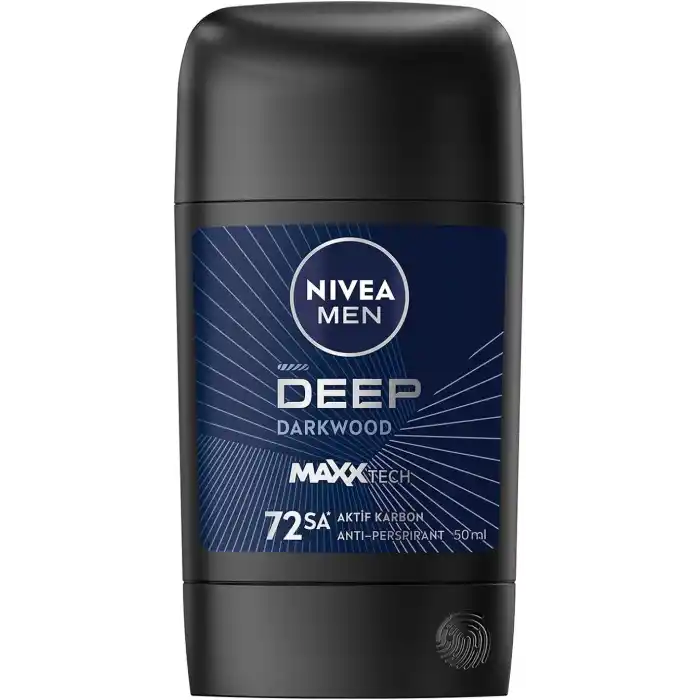 NIVEA MEN Erkek Stick Deodorant Deep Dimension 50 ml,72 Saat Ter ve Ter Kokusuna Karşı Anti Perspirant Koruma,Aktif Karbon