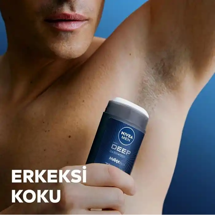 NIVEA MEN Erkek Stick Deodorant Deep Dimension 50 ml,72 Saat Ter ve Ter Kokusuna Karşı Anti Perspirant Koruma,Aktif Karbon