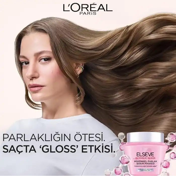 LOréal Paris Elseve Glycolic Gloss Mükemmel Parlaklık Veren Saç Bakım Maskesi 300ml