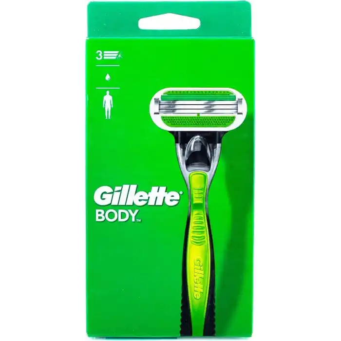 Gillette Body erkek tıraş makinesi, ıslak tıraş makinesi + 1 tıraş bıçağı, 3 kat bıçak ağzı ile