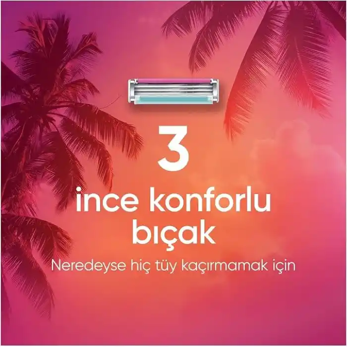 Gillette Simply Venus 3 Miami Tıraş Makinesi Gövdesi + 4 Bıçak