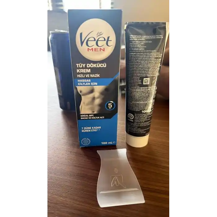 Veet Men Erkekler İçin Tüy Dökücü Krem, Hassas Ciltler, 100 ml