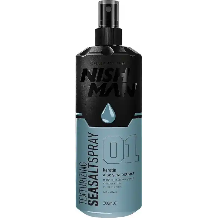 Nishman Sea Salt Sprey 200 ml – Mat Bitişli, Doğal Plaj Dalgası Etkisi, Aloe Vera & Keratin İçerikli, Tüm Saç Tipleri İçin