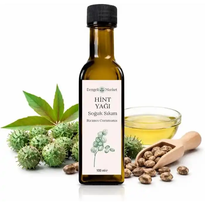 Hint Yağı 100 ml - Soğuk Sıkım Castor Oil, Saç, Kaş, Kirpik ve Cilt Bakımı İçin Nemlendirici ve Besleyici Doğal Bakım Yağı, Vegan ve Katkısız,%100 Saf ve Doğal, Hekzansız