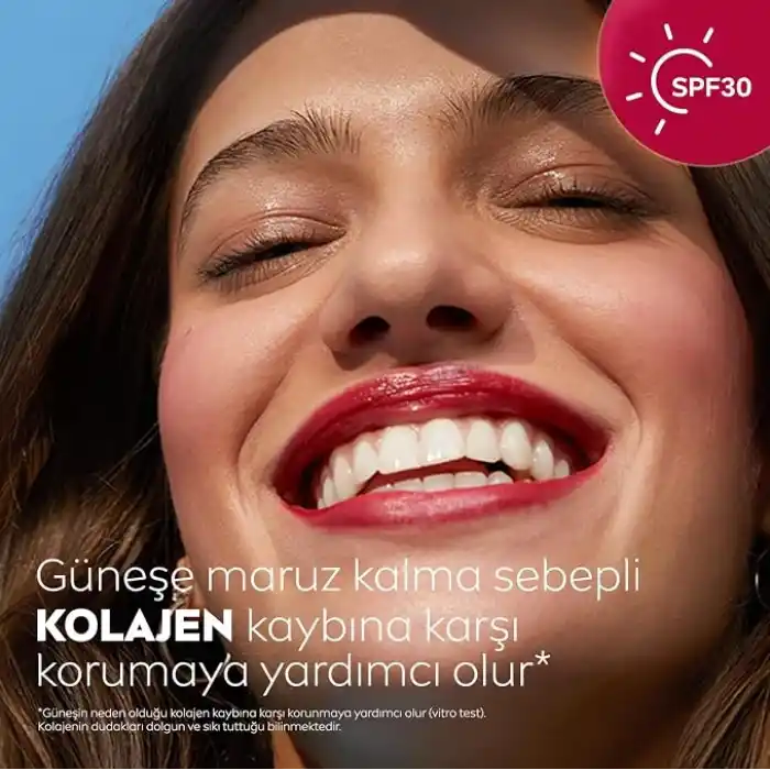 NIVEA SPF30 Kırmızı Renkli Dudak Bakım Kremi,4,8gr,24 Saat Nemlendirme,E Vitamini,Organik Badem Yağı,Shea Yağı,Dudak Ve Yanaklar İçin,Allık Etkisi,Mineral Yağı Bulunmaz