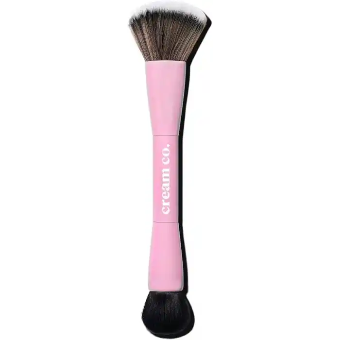 Cream Co. Çift Taraflı Makyaj Fırçası, Dual-Ended Allık Kontür Fondöten Kapatıcı, Çok Amaçlı Makeup Brush