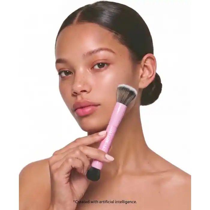 Cream Co. Çift Taraflı Makyaj Fırçası, Dual-Ended Allık Kontür Fondöten Kapatıcı, Çok Amaçlı Makeup Brush